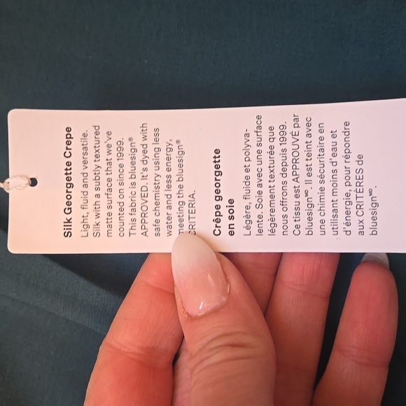 NWT Eileen Fisher Silk Georgette Crepe Straight Ankle Pant in color Aegean SZ 3X - Picture 6 of 11